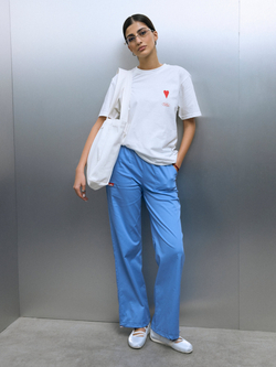 Брюки свободные медицинские женские Йошо, эйр блю хлопок