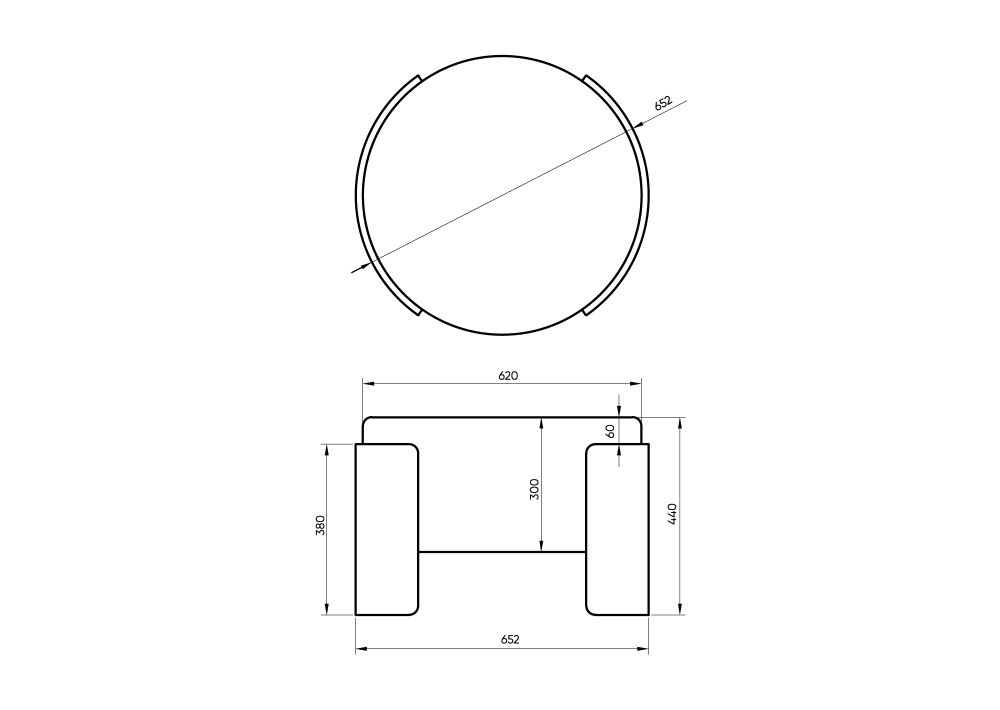 Пуф Lagom D 62 см (сиена FiberGuard, орех)
