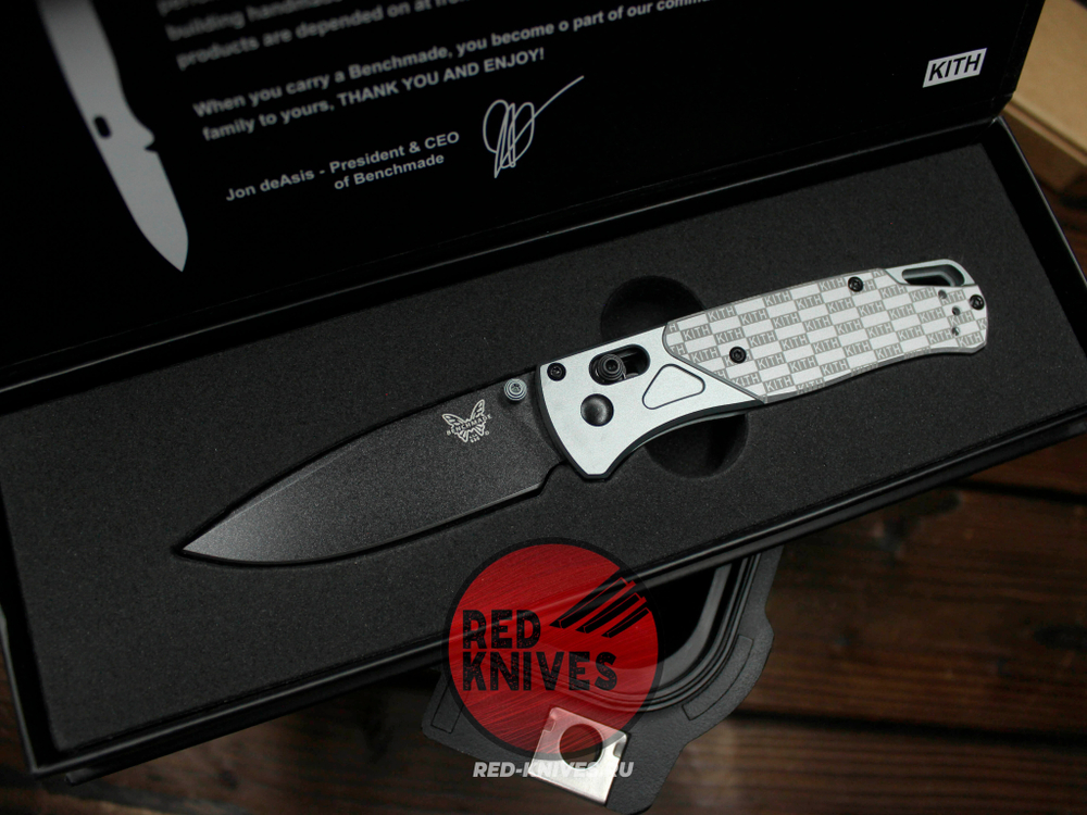 Нож Benchmade 535 KITH CUSTOM A+++ - серая рукоять алюминий, больстеры алюминий