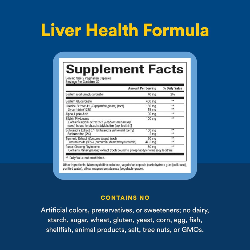 Natural Factors, формула для здоровья печени, 60 вегетарианских капсул