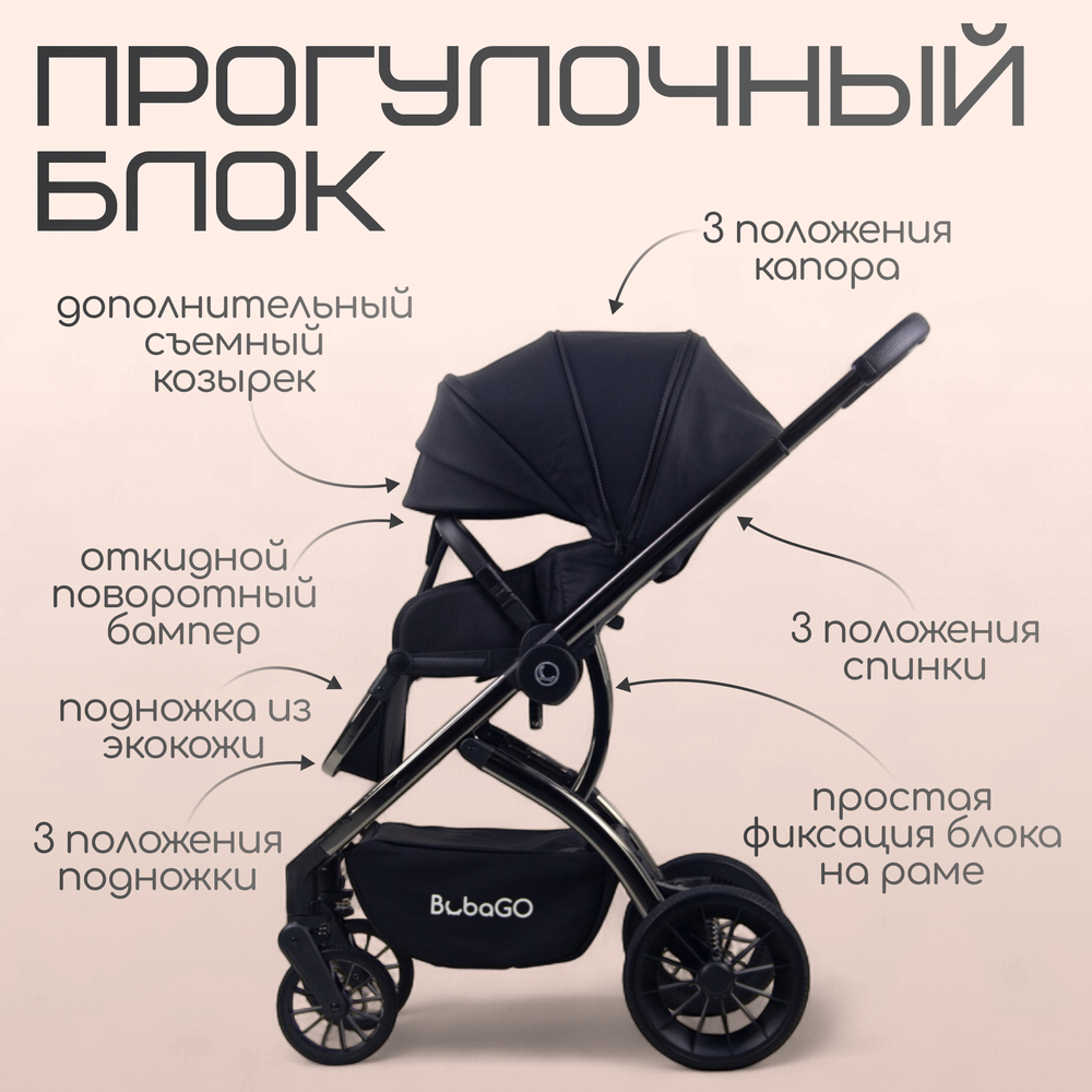 Модульная коляска BubaGO Lotta 3в1 LIMITED