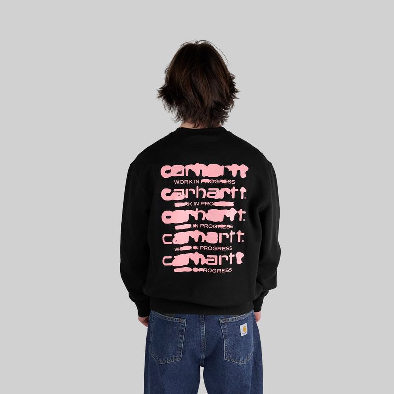 Толстовка мужская Carhartt WIP Ink Bleed Sweatshirt артикул:I032866_black_pink - купить в магазине Дайс