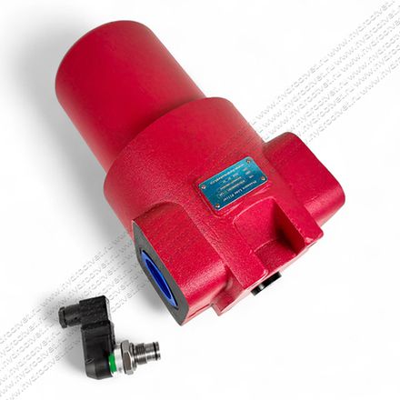 WKDFBN/HC330G10D1.1/-L24 - Напорный фильтр гидравлический одинарный модели DF тонкость фильтрации 10 мкм, типоразмер 330, вид присоединения: резьба G11/2, материал корпуса - чугун, рабочее давление до 420 бар, визуально-электрический (лампа с напряжением 24В) индикатор загрязнения