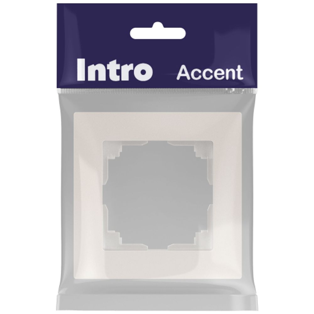 Рамка для розеток и выключателей Intro Accent 6-501-06 на 1 пост, СУ, перламутр