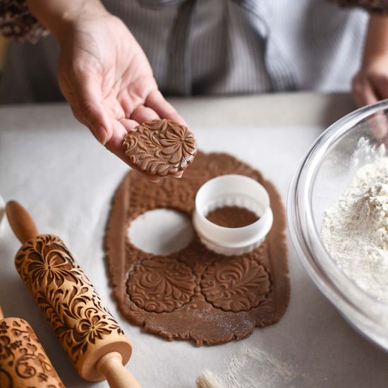 Малая скалка с узором Русский орнамент