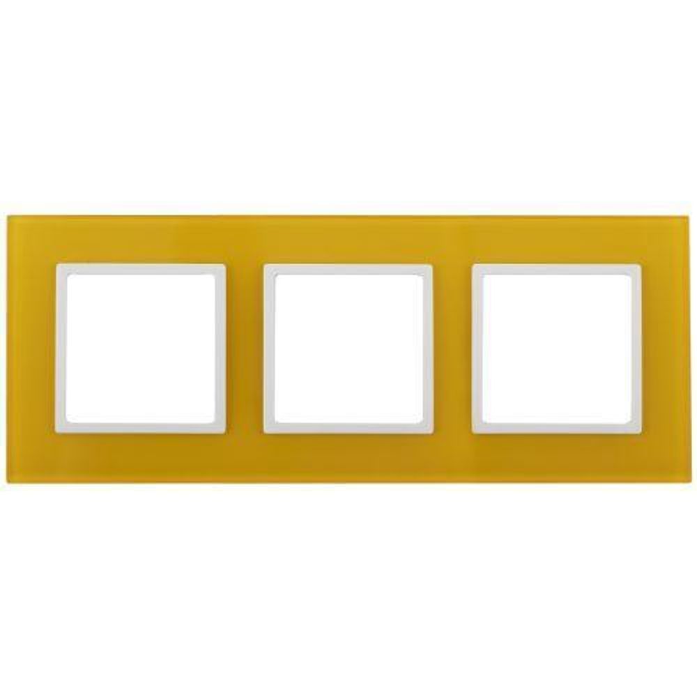 Рамка 3-м 14-5103-21 стекло Elegance желт.+бел. ЭРА Б0034512