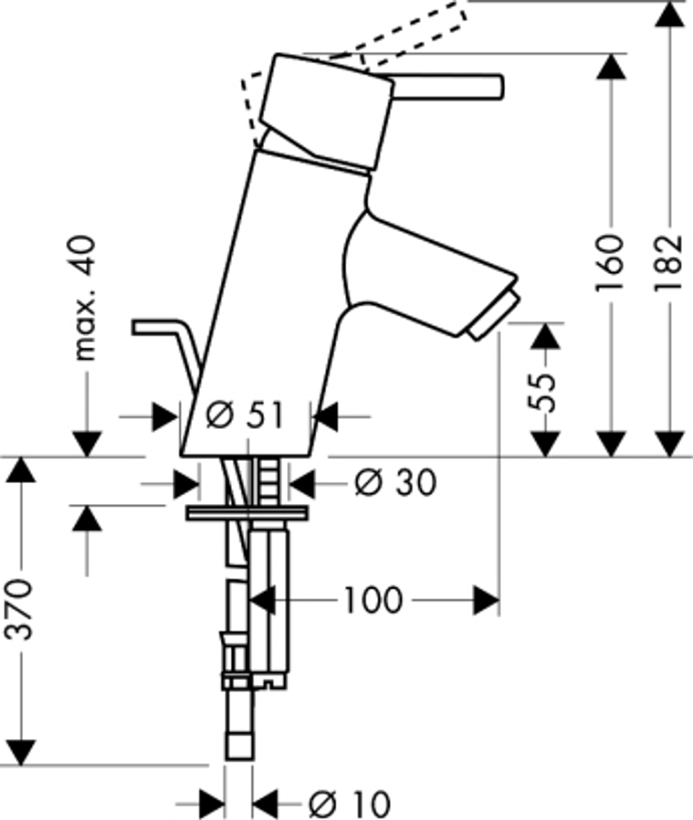 Смеситель для раковины Hansgrohe Talis S, однорычажный , хром 32020000
