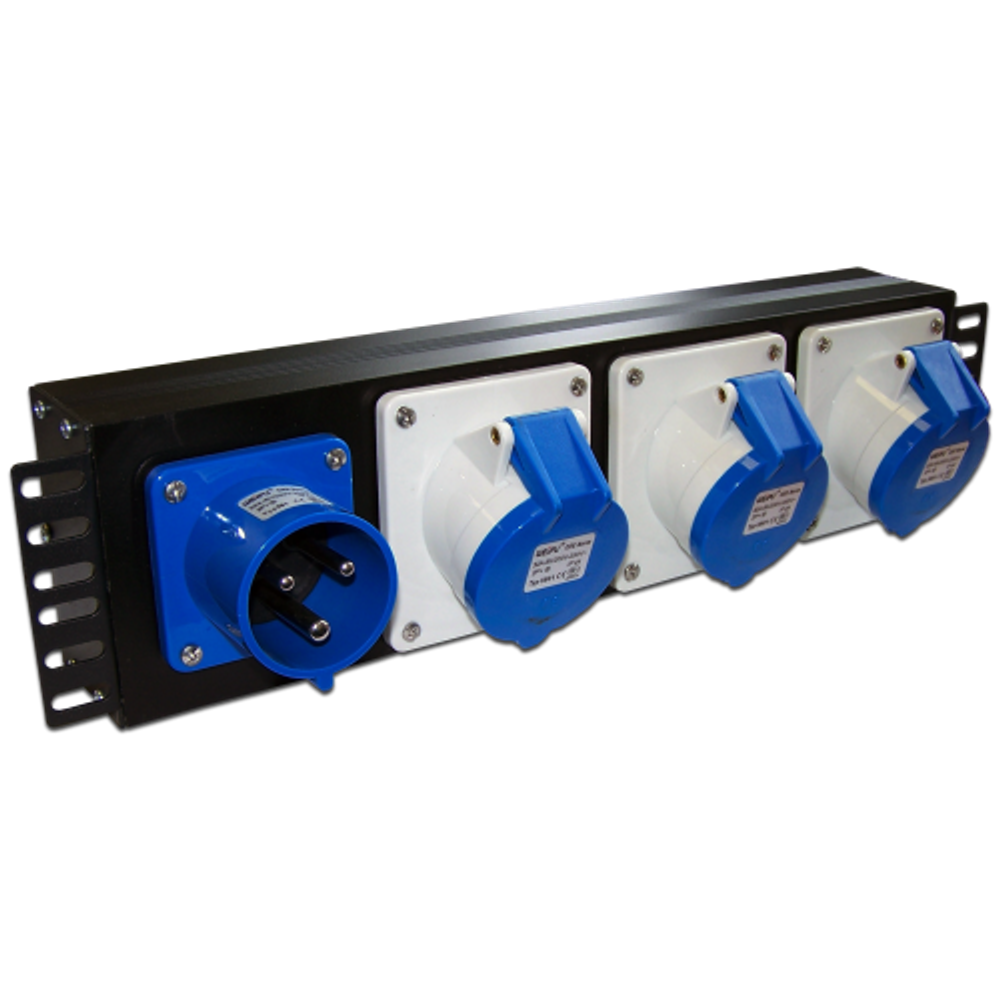 Блок розеток 19", 3 розетки TWT TWT-PDU-32AI9-1P
