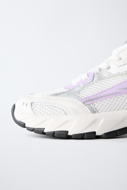 ZARA СПОРТИВНЫЕ КРОССОВКИ С СЕТКОЙ, ФИОЛЕТОВЫЙ