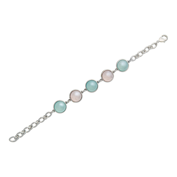 Браслет классический Possebon Pearl R.Quartz-B.S.Agate C1362.9.21 R/BL/S
