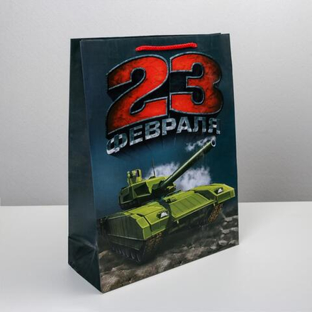 Пакет ламинированный вертикальный «С днём защитника», L 31 × 40 × 11.5 см