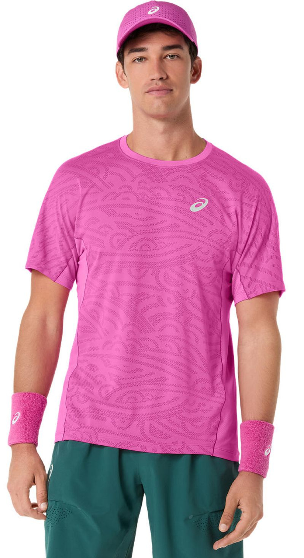 Мужская теннисная футболка Asics Match Jacquard Short Sleeve - digital sakura