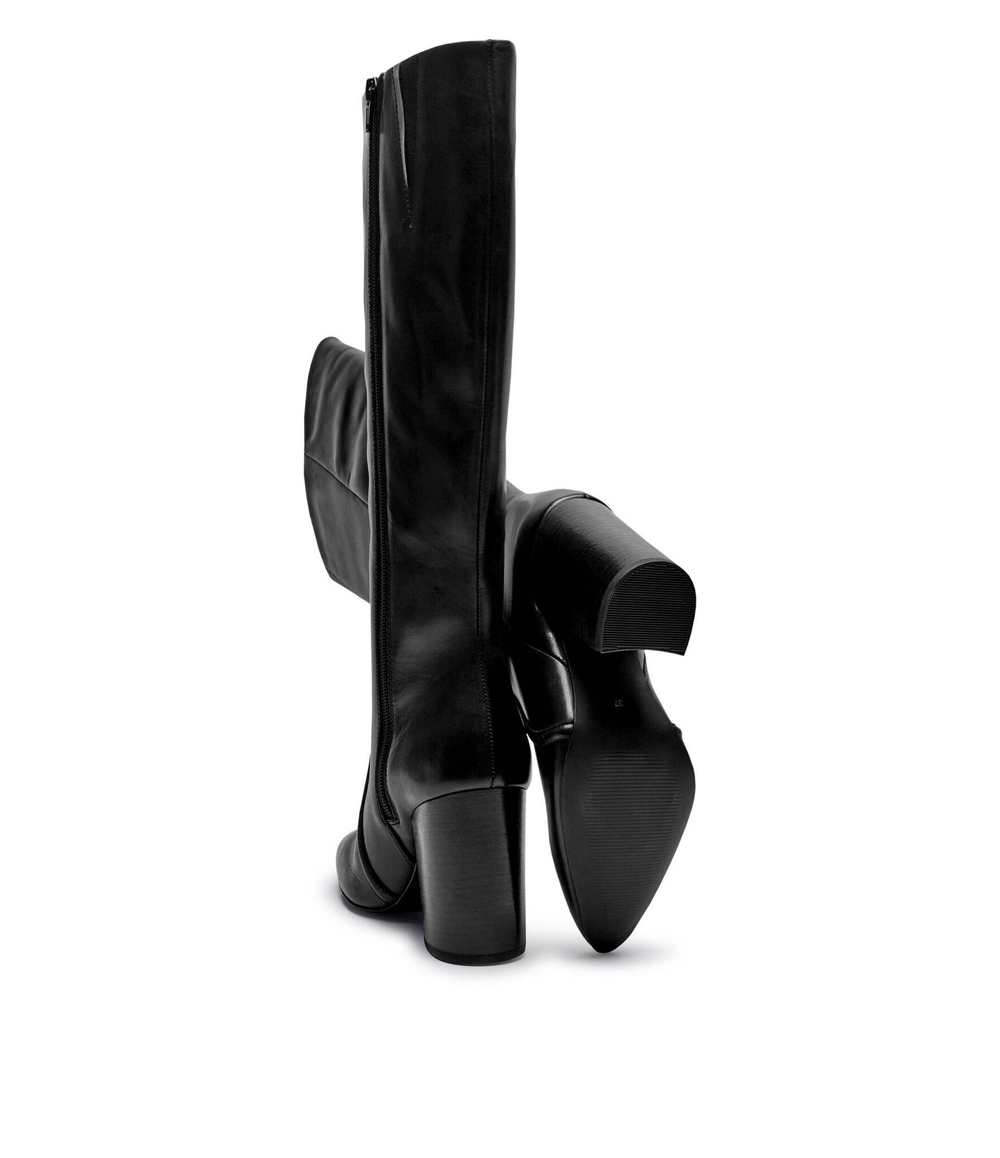 Кожаные сапоги казаки на каблуке Marella - черный(37960272)