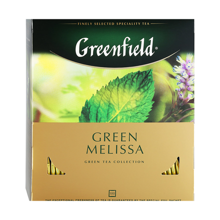 Чай зеленый в пакетиках Greenfield Green Melissa, 100 пак