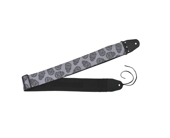 Ремень для гитары, череп 2, MEZZO MZ-RGE-7skull2