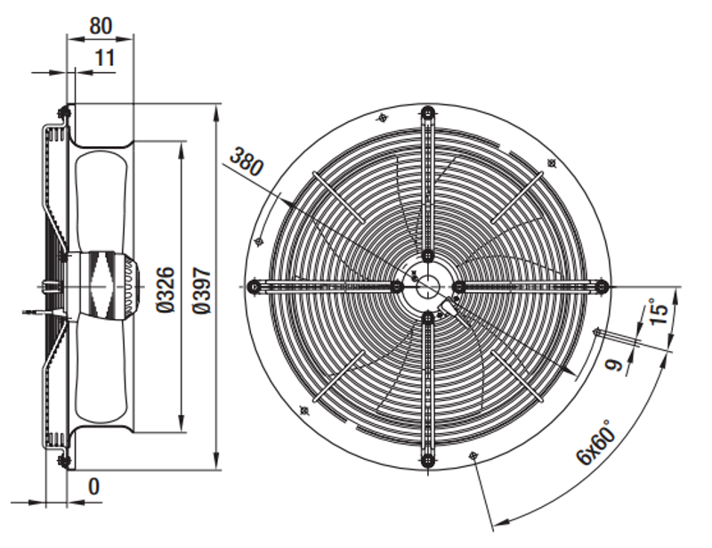 Вентилятор осевой W3G300-CB56-01