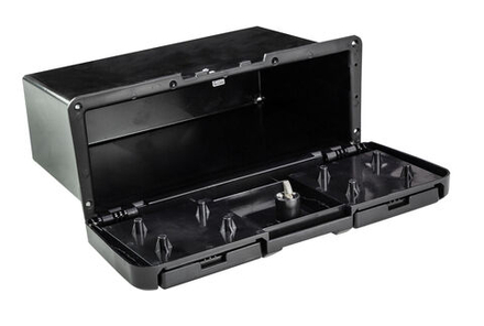 Ящик для мелочей врезной, с замком и складными подстаканниками, черный