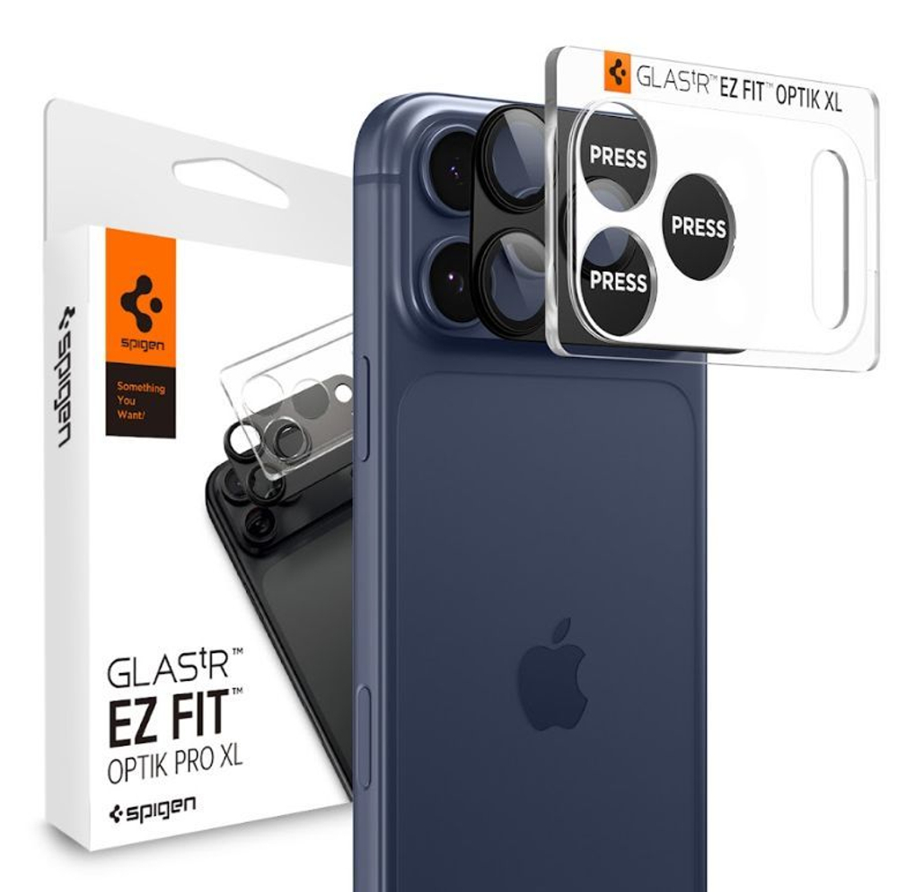 Стекло камеры Spigen optik pro XL GLAS.TR ”EZ FIT” для iPhone 17 PRO MAX BLACK