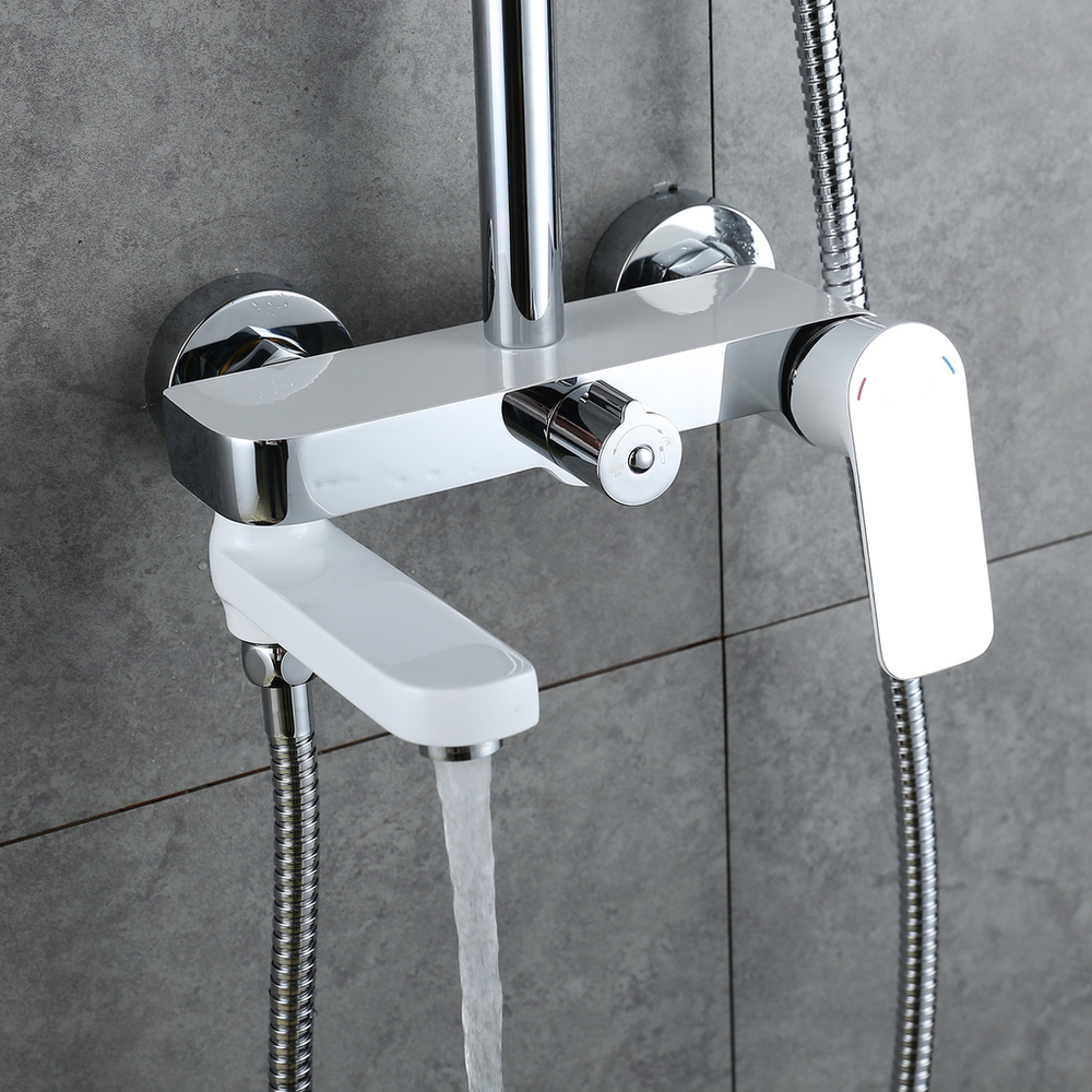 Душевая система 35к G2448 GAPPO лейка "Тропический душ"  БЕЛЫЙ-ХРОМ