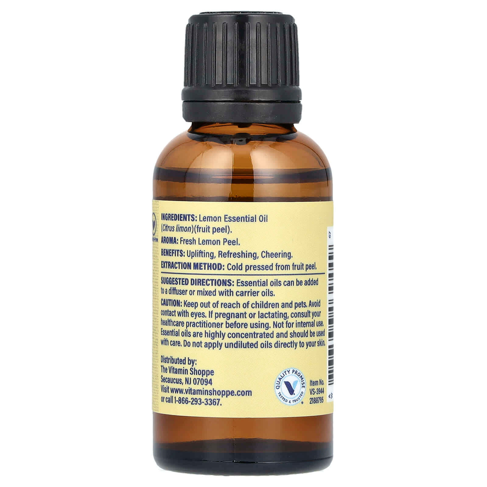 The Vitamin Shoppe, 100% чистое эфирное масло лимона, 30 мл (1 жидк. унц.)
