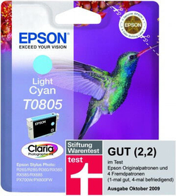 Epson Hummingbird Singlepack Light Cyan T0805 Claria Photographic Ink C13T08054010