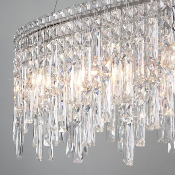 Подвесная люстра Eurosvet Blitz 60159/10 хром/ прозрачный хрусталь Strotskis Smart