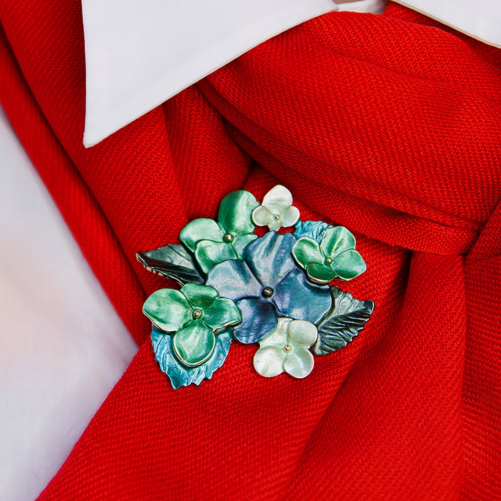 Брошь Shadore Фиалки XZ1498.16 G/G