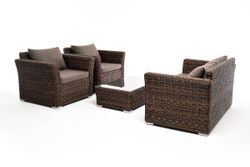 "Капучино Сингл" лаунж-зона из искусственного ротанга (гиацинт), цвет коричневый