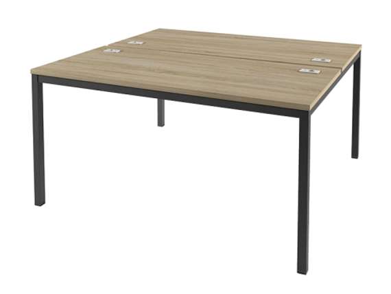 Стол-тандем 1500х1432 для 2 рабочих мест на металлокаркасе Lite IL-42-02 Дуб Сонома/Антрацит