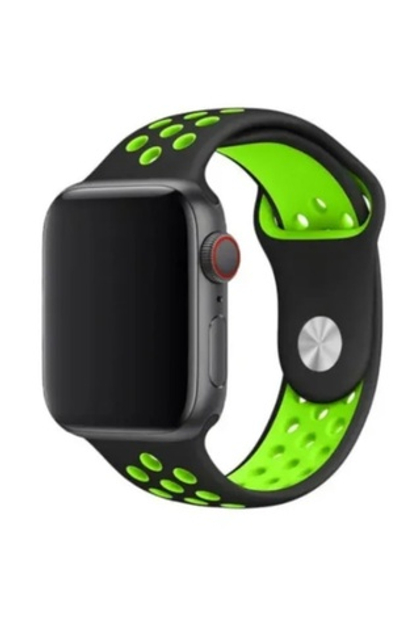 Браслет-ремешок для Apple Watch SPORT (38-40mm) черный+зеленый
