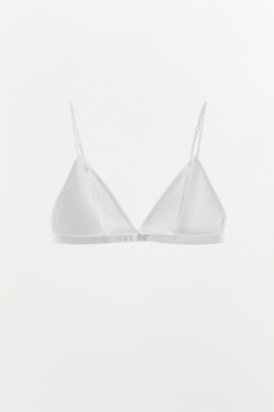 ZARA БРАЛЕТТ ИЗ МОДАЛА С ТРЕУГОЛЬНЫМИ ЧАШКАМИ, БЕЛЫЙ