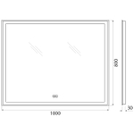 Зеркало BelBagno SPC-GRT-1000-800-LED-TCH-PHONE с подсветкой с сенсорным выключателем с bluetooth с микрофоном и динамиками