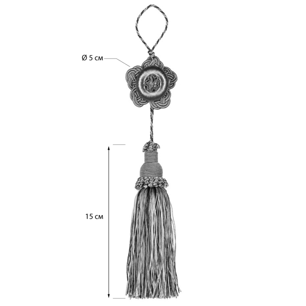 Розетка с кисточкой Modern Trimmings арт. Giati col. FF09 (высота кисти 15 см)