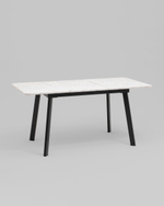 Стол Batu new 120-160/80/76 столешница ЛМДФ азул оникс подстолье металл черный