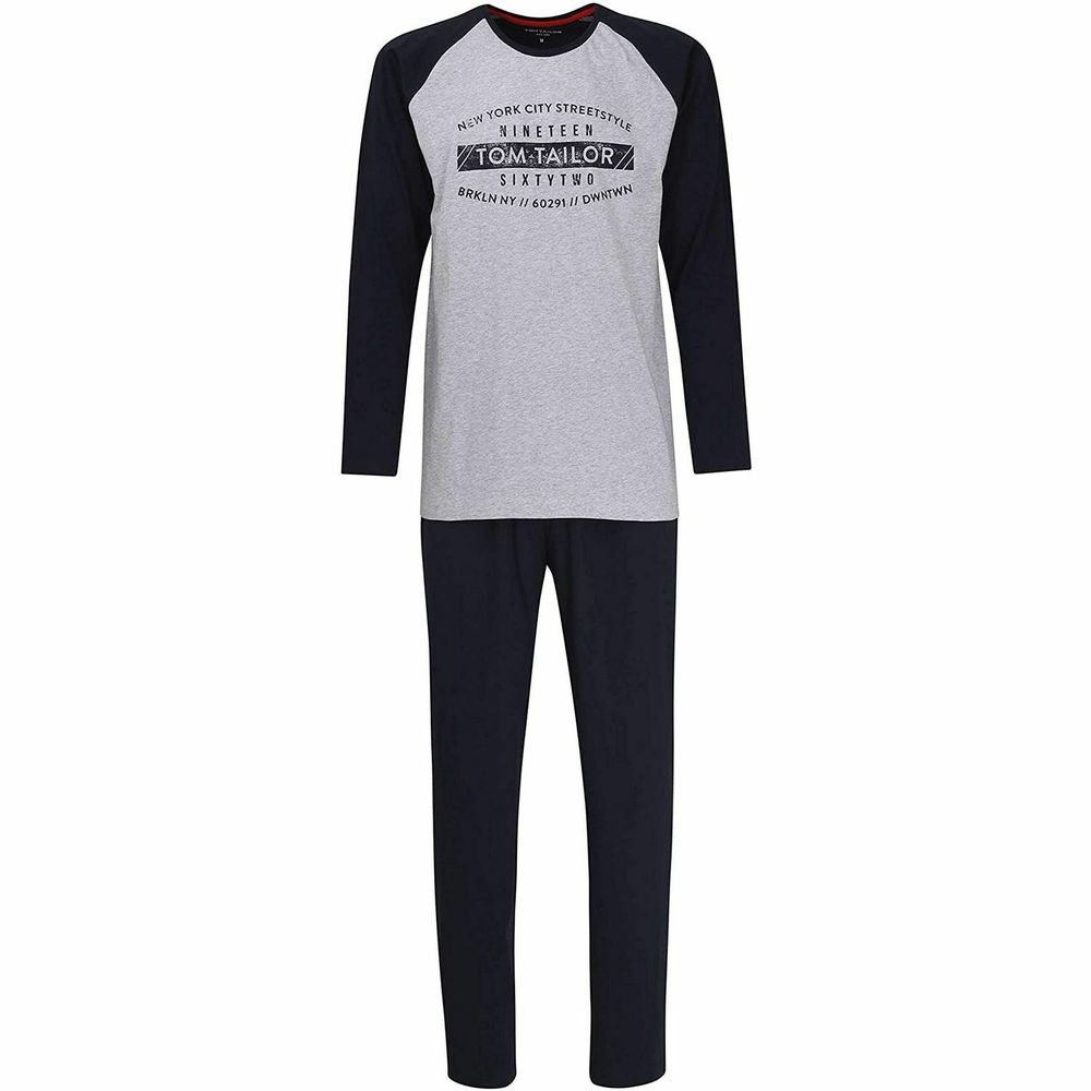 Мужская пижама со штанами серо-черная Tom Tailor 071089/5609 821