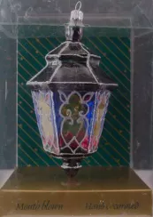 Елочное украшение Фонарь праздничный h-13 см., стекло, Витус (55483)