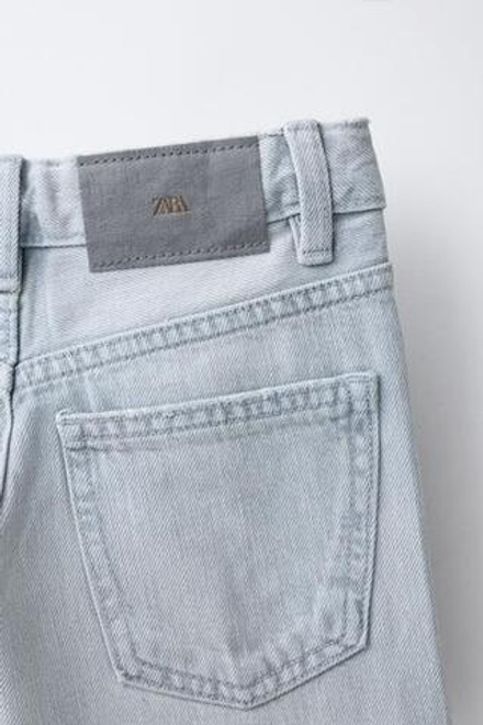 ZARA ДЖИНСЫ WIDE LEG С ЗАКЛЕПКАМИ, СИНИЙ