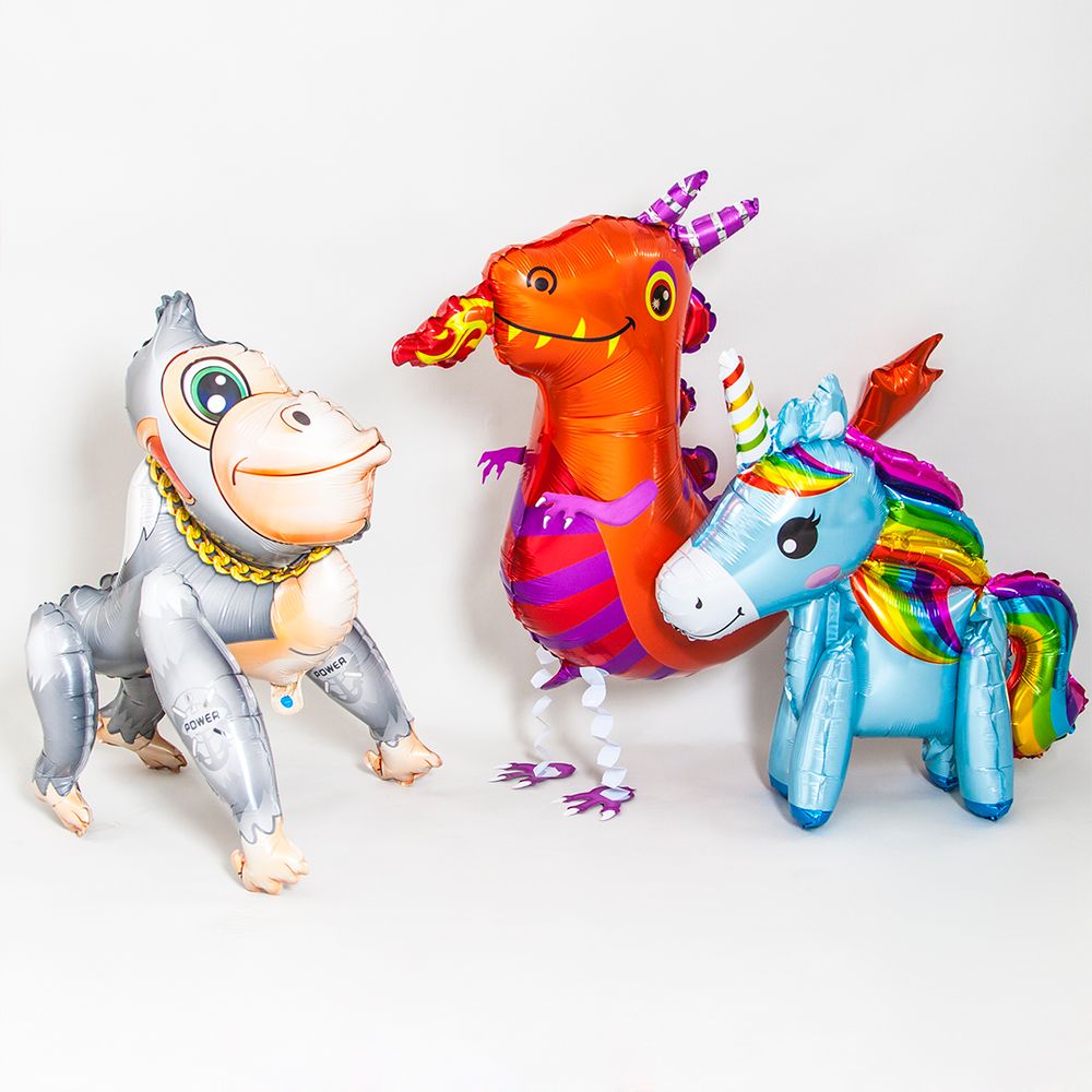 Шар 3D (23''/58 см) Фигура, Радужный единорог, Голубой, 1 шт. в упак.