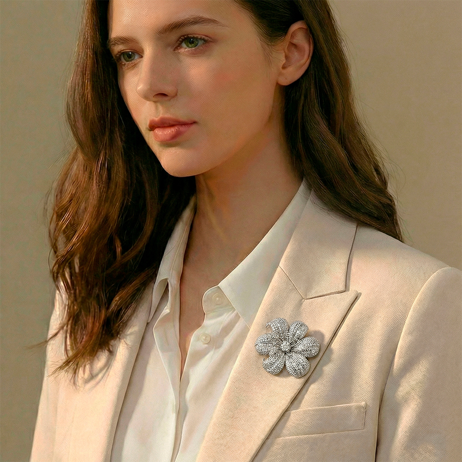 Брошь Fiore Luna ВИОЛА Zircon XR04099H2 S