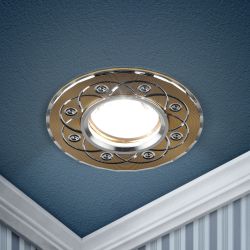 Светильник встраиваемый алюминиевый ЭРА KL40 SL/GD/1 под лампу MR16 GU5.3 золото/серебро | Алюминиевые встраиваемые светильники