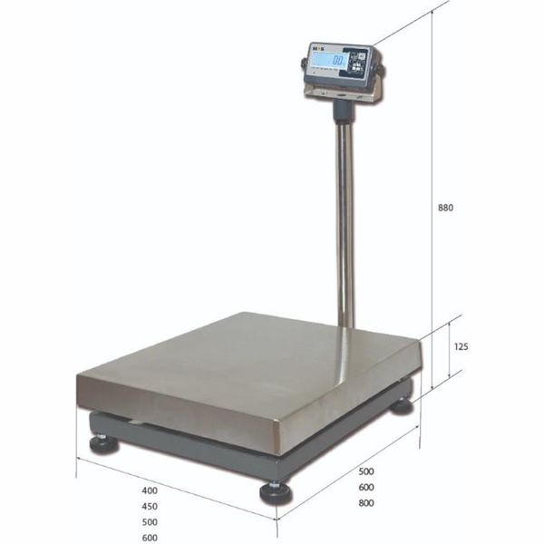 Весы товарные напольные MAS ProMAS PM1B-150 4050, RS232 (опция), 150кг, 20/50гр, 400*500, с поверкой, съемная стойка