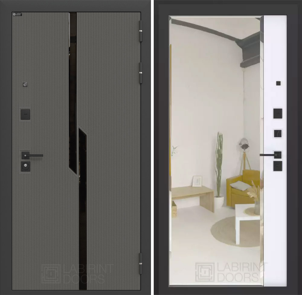 Карбон зеркало Панорама белый софт