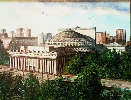 И. Сулковский "Оперный театр" Холст, темпера. 30х40