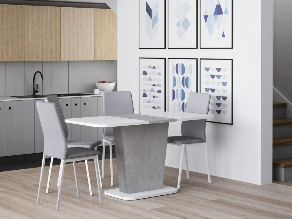 Стол кухонный обеденный раздвижной Дуб Вотан/Графит, МАРСЕЛЬ, 110х68х75,4 см