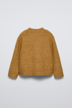 ZARA ОДНОТОННЫЙ КАРДИГАН, СВЕТЛО-КОРИЧНЕВЫЙ