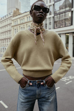 ZARA УКОРОЧЕННЫЕ ДЖИНСЫ Z 1975 СО СРЕДНЕЙ ПОСАДКОЙ, СИНИЙ