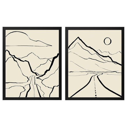 IKEA RÖDALM  (ИКЕА РÖДАЛМ)  -  Рамка для плаката, линейные пейзажи, 40x50 см