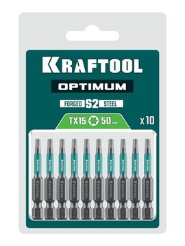 KRAFTOOL OPTIMUM TX 15, 50 мм, 10 шт, биты (26126-15-50-10)