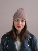 Шапка вязаная весенняя/осенняя МУЛА (Бежевый)