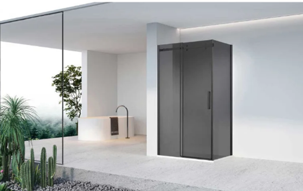 Душевой уголок Como-N VSR-4CN9014CGB, 1400*900, черный, стекло тонированное, , шт